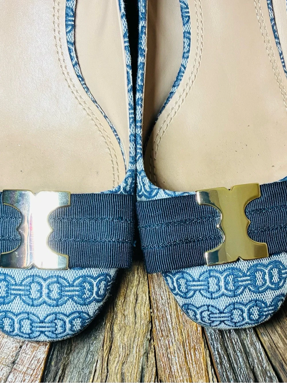 Tory Burch GEMINI LINK BOW 45MM Block Pump Heel size 9